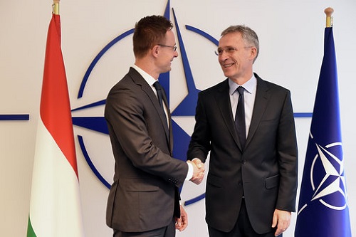 Péter Szijjártó and Jens Stoltenberg